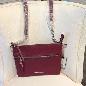 Dana Buchman Quilted Burgundy Crossbody Bag